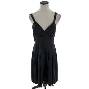 Lie 100% Silk Dress Women's Size 10 Sleeveless Pleated Fully Lined V-Neck Casual